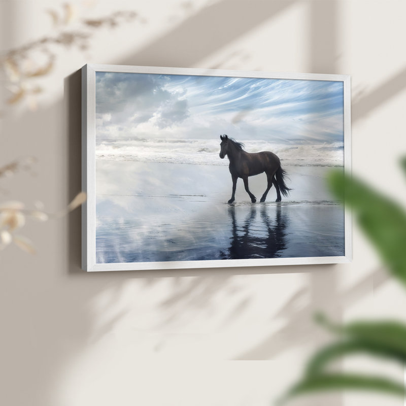 Horse Motion VI - Reproduction encadrée - réarmable, H 16 po x l 20 po, Blanc