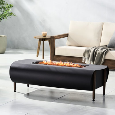 Fire Pit, 50,000btu - Dark Gray Iron Rectangular Outdoor Comfort Producer Unit 50000 Heat Enhancer