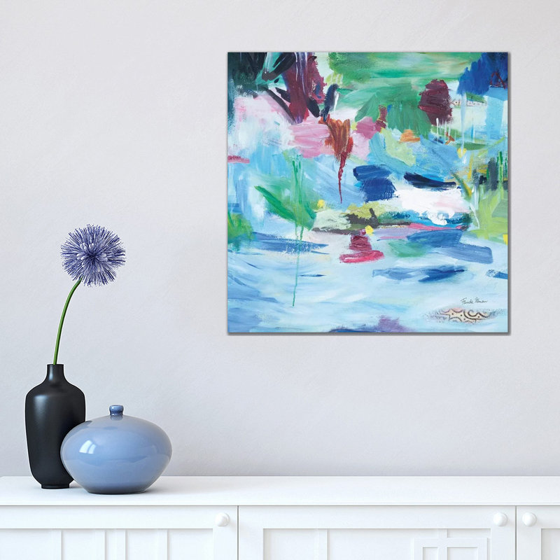 Lake Abstract by Farida Zaman - Wrapped Canvas Painting, 45.72 cm H x 45.72 cm W x 3.175 cm D