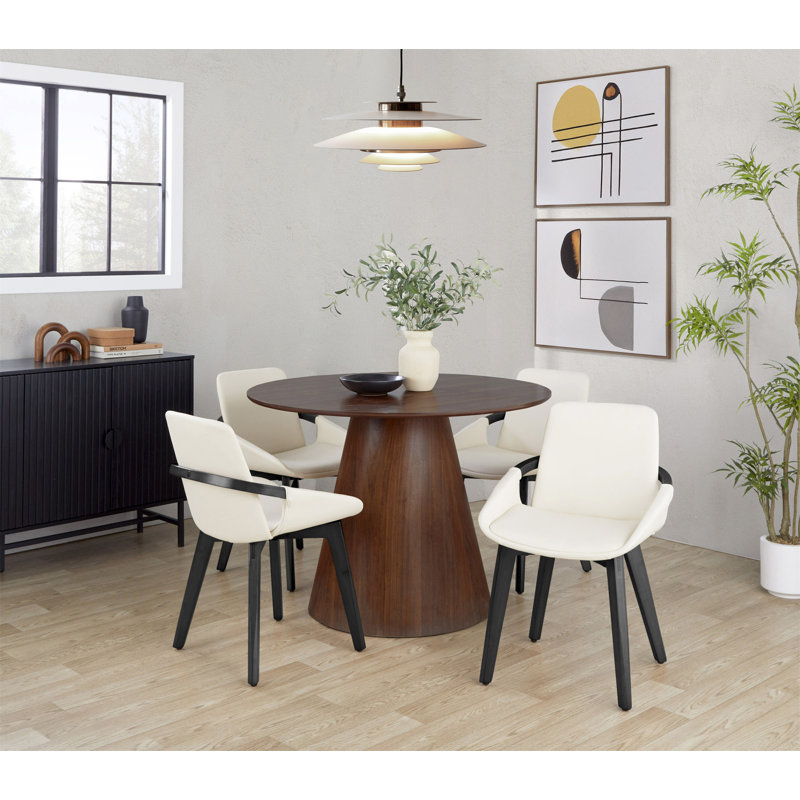 Chaise en similicuir de bambou et crème, Crème