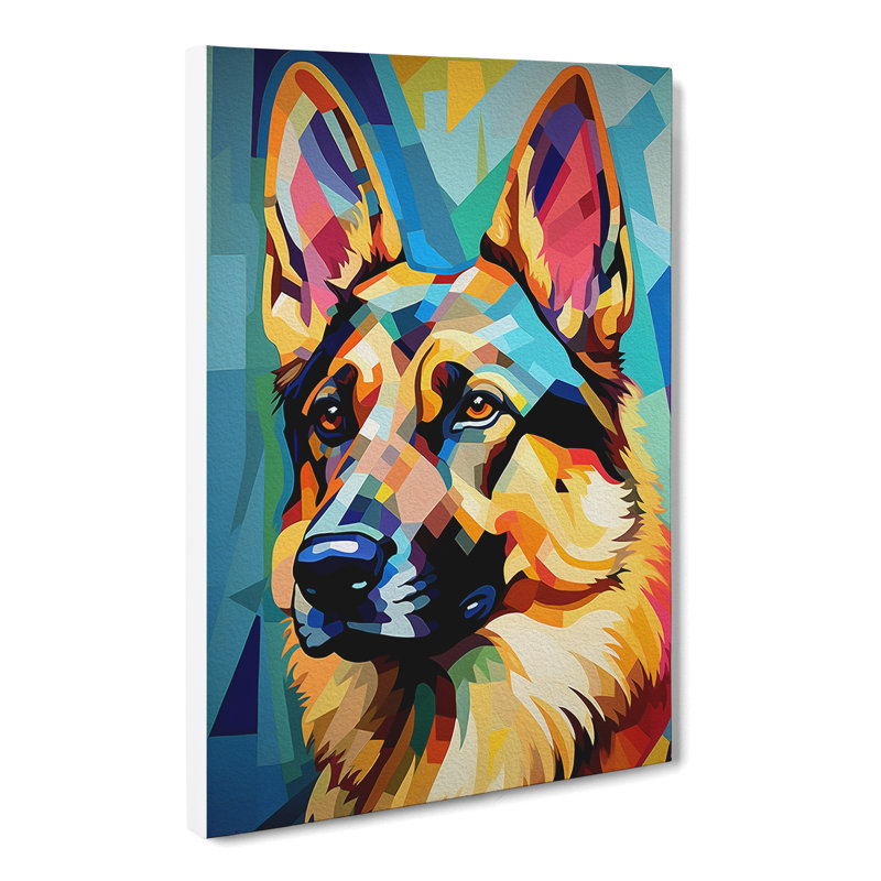 German Shepherd Constructivism - Wrapped Canvas, 50cm H x 35cm W x 3cm D
