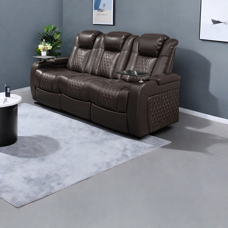 Fauteuil inclinable réglable avec chargement intelligent, cuir véritable, maison moderne
