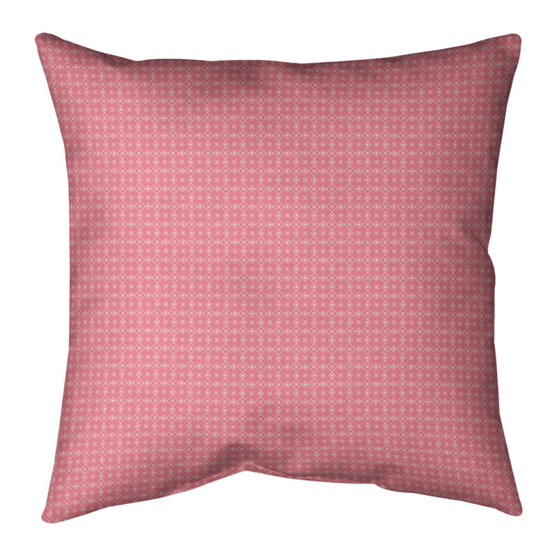 Housse de coussin Katelyn Elizabeth, 14 po x 14 po, Pas de bourre, Corail / blanc