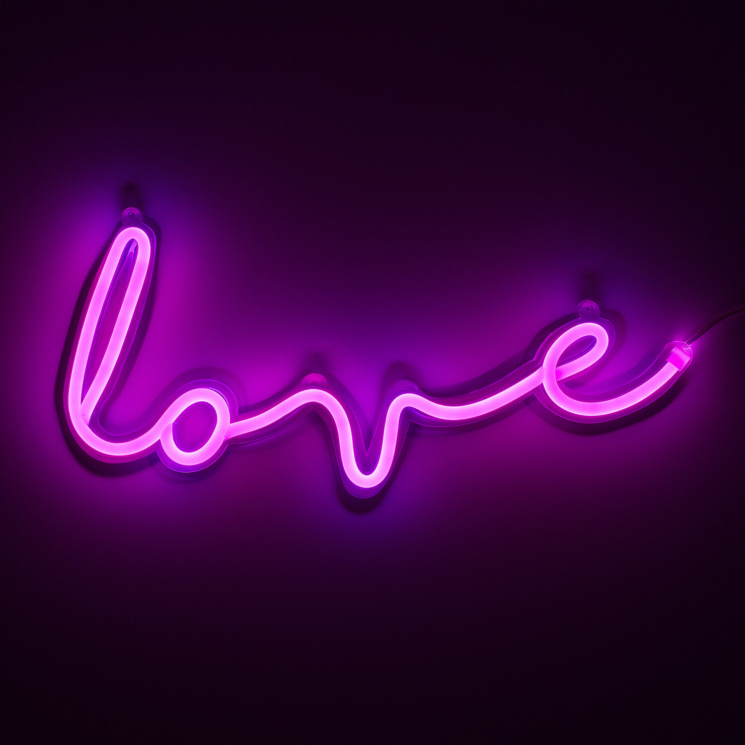 Magenta Love Script LED Neon Sign