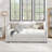Yamit Daybed With Trundle Upholstered Sofa Bed, With Vertical Stripes, Linen Fabric-504064079-504064078