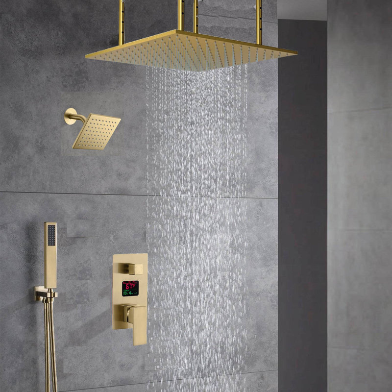 All-In-One Kit with Rough in-Valve, Brushed Gold
