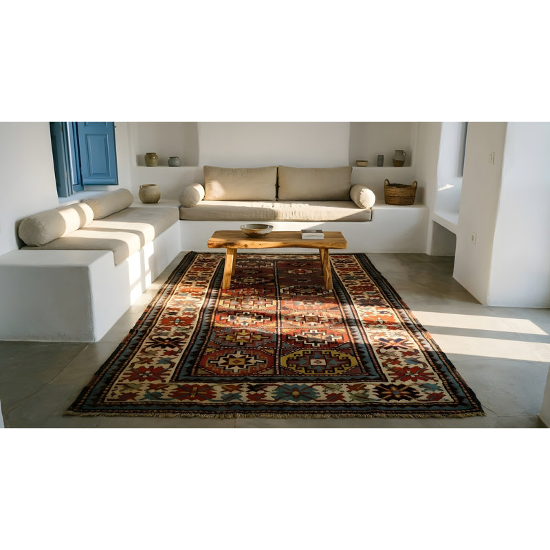 Tapis Moghan à motif géométrique excitant