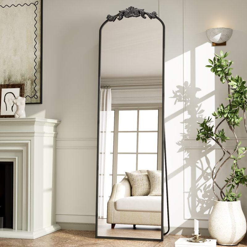 Arch Mirror Full Length, Traditional Vintage Ornate Baroque Mirror, 56" x 16"