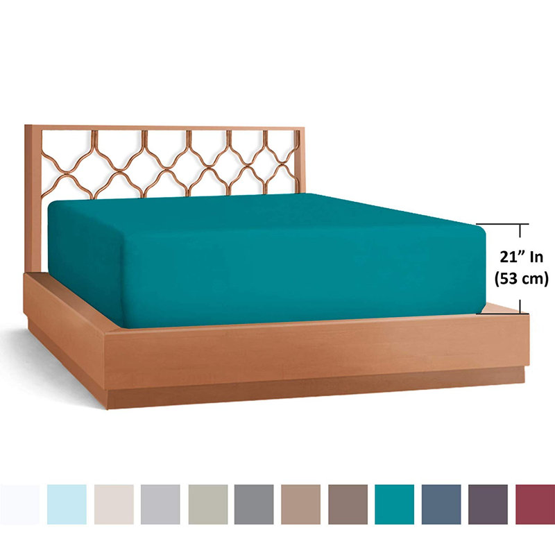 Microfiber Fitted Sheet, Teal, Queen Fitted Sheet