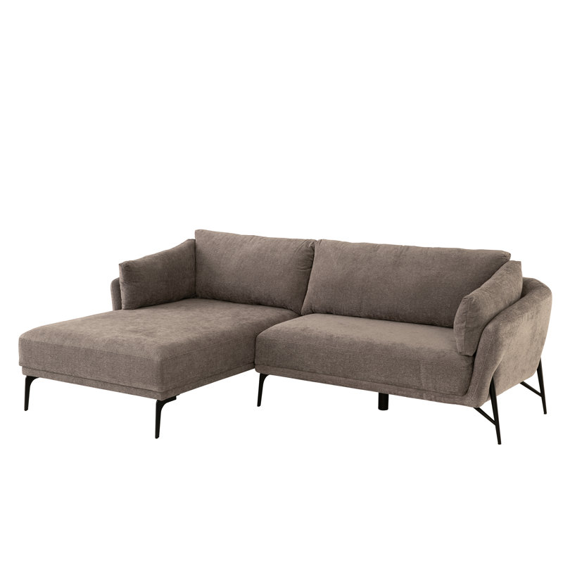 Dulcimer 3 Seater Corner Sofa , Dark Grey, Left Hand Facing