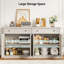Buffet incurvé de 63 po avec rangement, armoire avec 2 tiroirs, 4 portes arquées et tablettes réglables pour le salon et la cuisine-1293971968