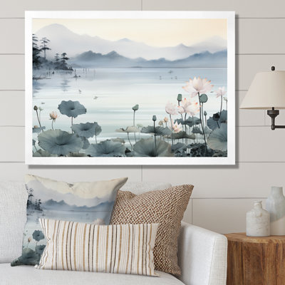 Asian Art Ink Lake I - Asian Art Wall Art For Living Room