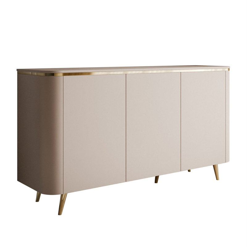 140cm Sideboard, Angled gold legs, LED included