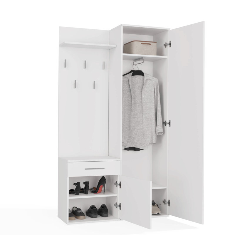 1 Door Laminate Wardrobe, White