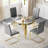 5-Piece Round Glass Dining Set, 37" Tempered Glass Table With 4 High Back PU Leather Chairs-770044268-770044274