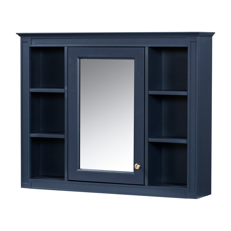 Meuble-lavabo moderne de 36 po avec lavabo et miroir, forme rectangulaire bleue, portes à fermeture douce, idéal pour meuble-lavabo simple, couleur, tiroirs essentiels