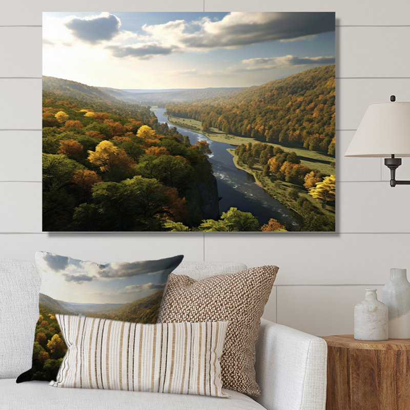Delaware River Horizon, reproduction d'art sur toile, H 30 po x l 40 po x P 1,5 po, Toile tendue