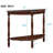 Retro Circular Curved Half-Moon Console Table with Cloud Design Top and Open Shelf Solid Wood Frame and Legs-207327587