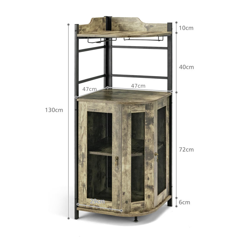 Beetner Bar Cabinet, Oak Grey
