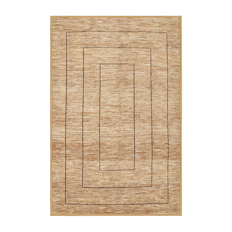 Tapis contemporain brun, Rectangle 3 pi x 5 pi