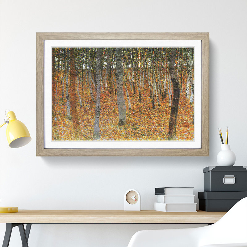 Beech Grove Forest Vol.2 by Gustav Klimt - Picture Frame Painting, 48cm H x 65cm W x 2cm D, Oak Framed