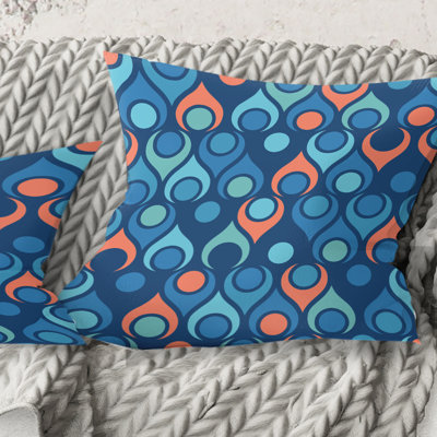 Coussin décoratif rétro à imprimé abstrait rétro Mid-Century