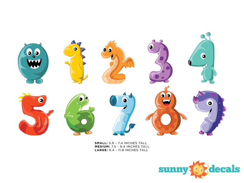 Décalcomanie murale en tissu monster numbers, Grand