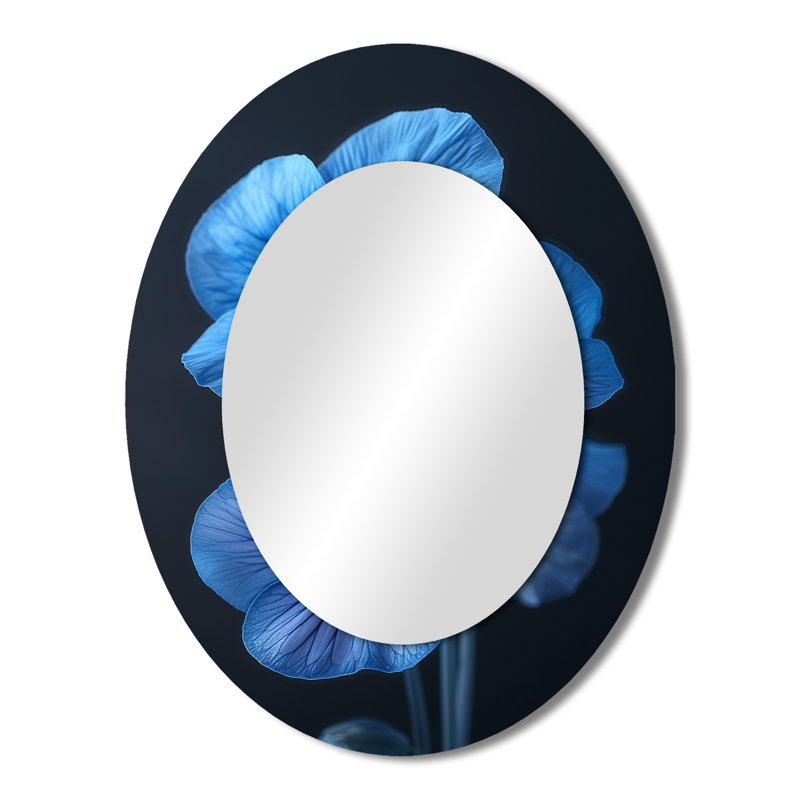 Miroir mural bleu traditionnel, 43 po x 33 po