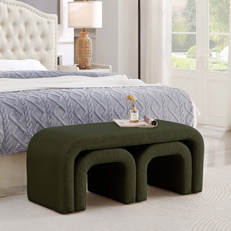 Ensemble de 3 tabourets en forme de U modernes pour une utilisation multifonctionnelle dans le vestibule, la chambre à coucher et le salon