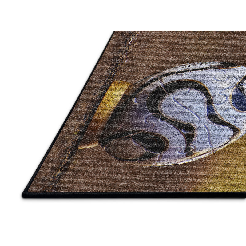 Tapis brun Soccer Ball 2, Rectangle 3 pi x 5 pi