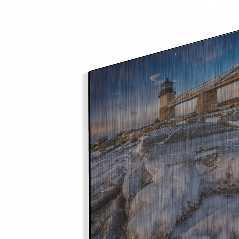 Mur en métal Breakwater Bay «Winter Freeze At Marshall Point» par Rick Berk, H 16 po x l 12 po