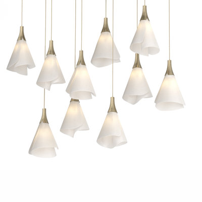Luminaire suspendu rectangulaire à 10 lumières Mobius