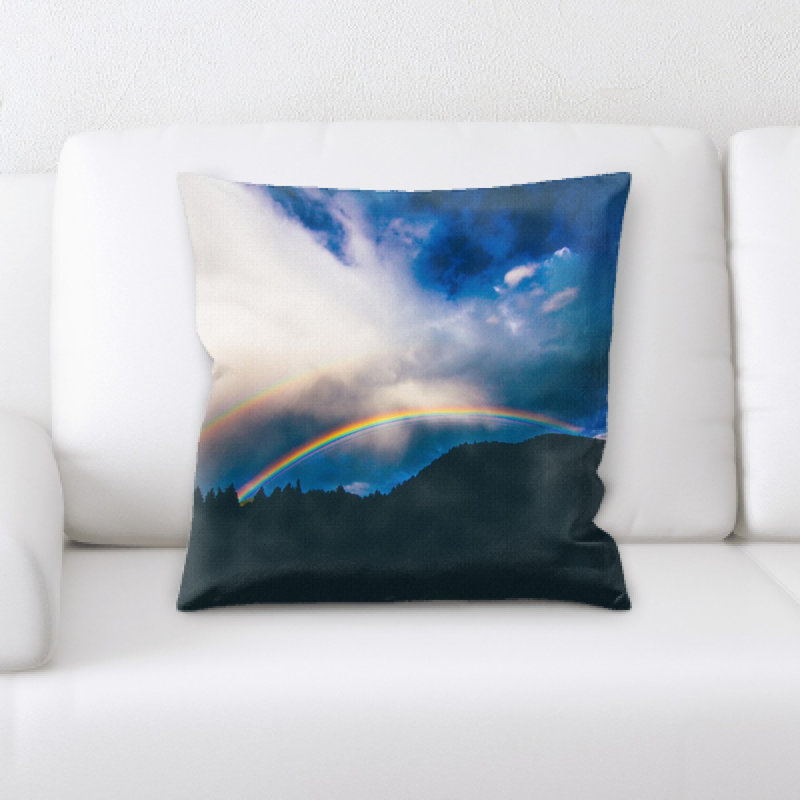 Rainbow Microsuede Reversible Throw Pillow