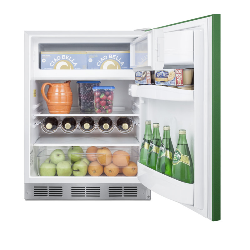 Summit Appliance 5 Cubic Feet Freestanding Mini Fridge with Freezer, Green/White