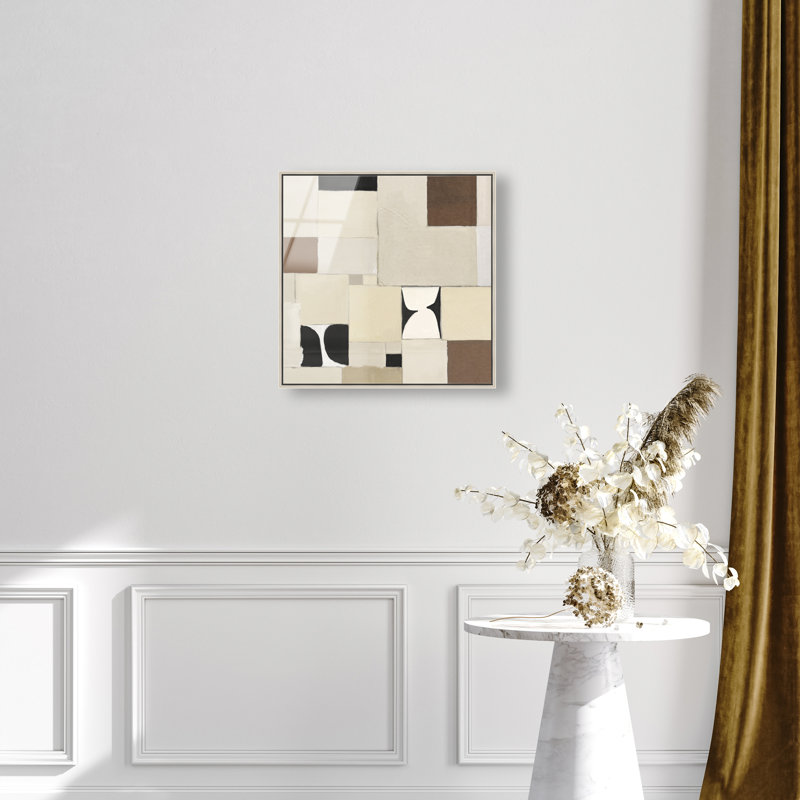 Boho Tiles II Print by Oliver Gal, 21" H x 21" W, Silver Floater Frame