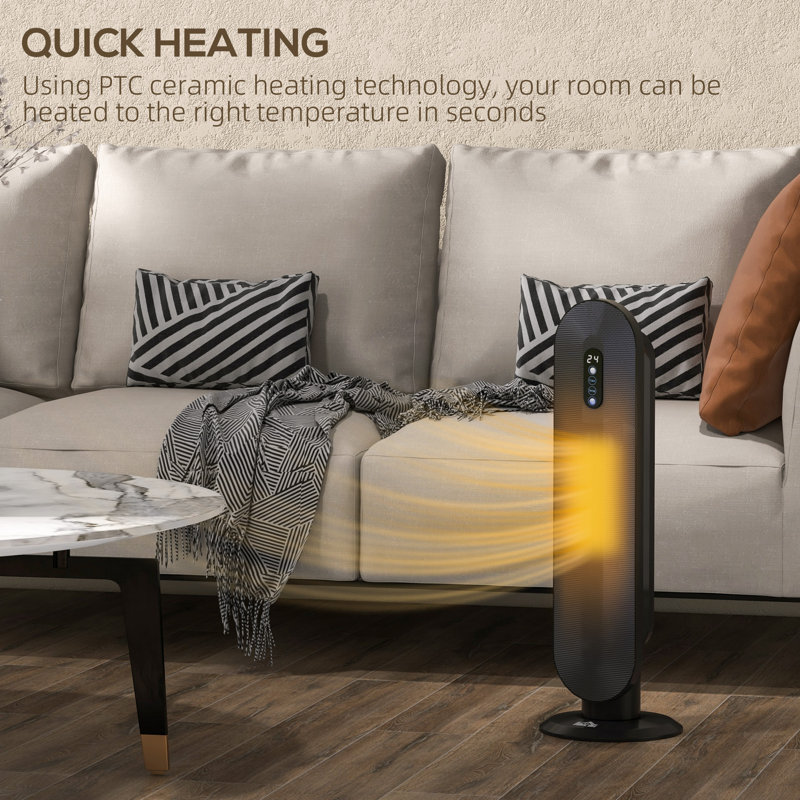 HOMCOM 2000W 6824 BTU Electric Tower Space Heater and with Digital Display