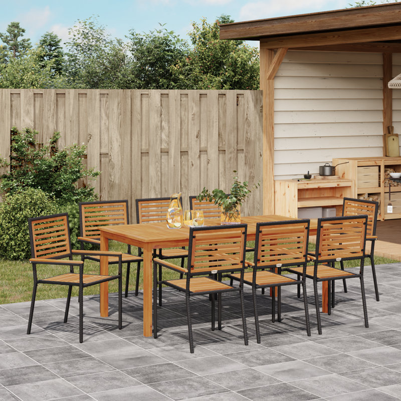 Garden Dining Set, Black