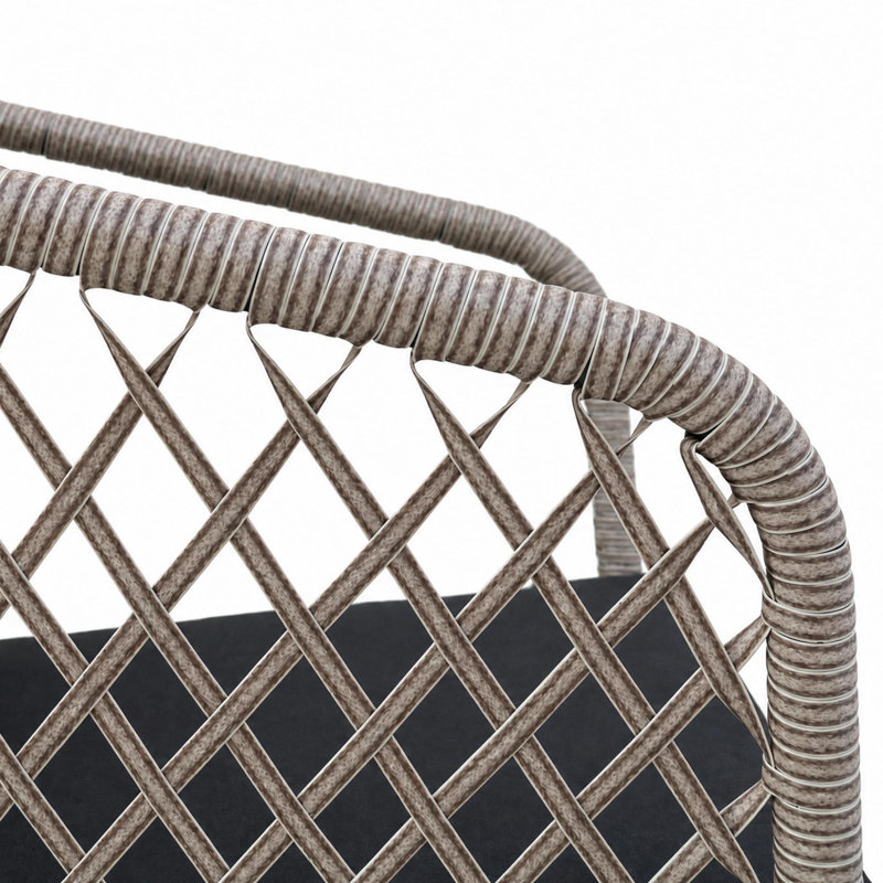 2-Person Outdoor Patio Bistro Set, Gray, Black