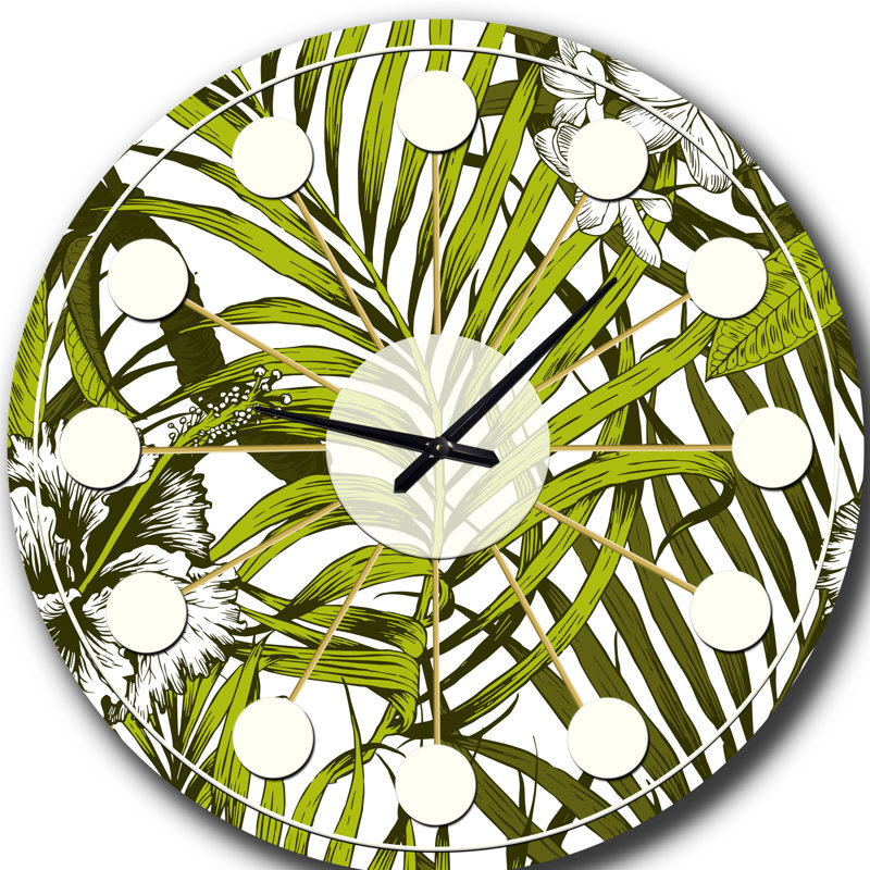Horloge murale style tropical Mid-Century, Moyenne