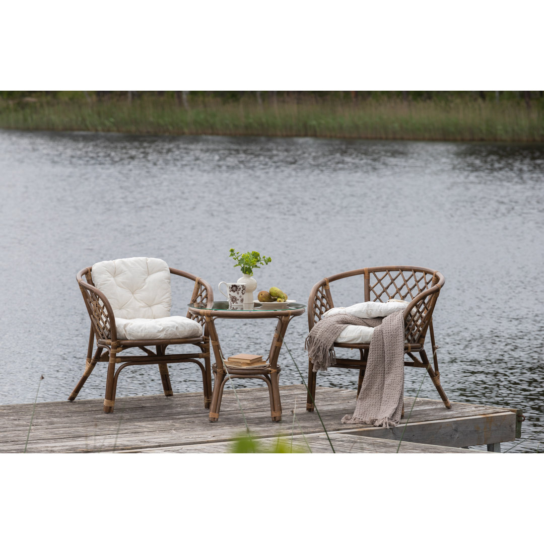 2-Sitzer Lounge-Set Froid aus Rattan/Korbgeflecht mit Polster