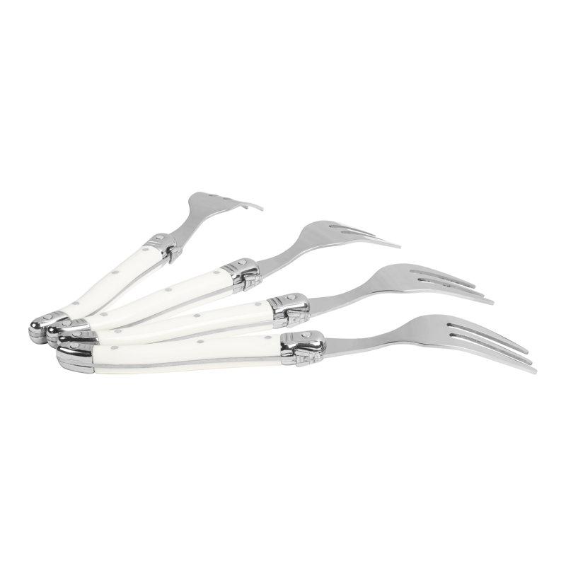 Laguiole Stainless Steel Dessert Fork, White