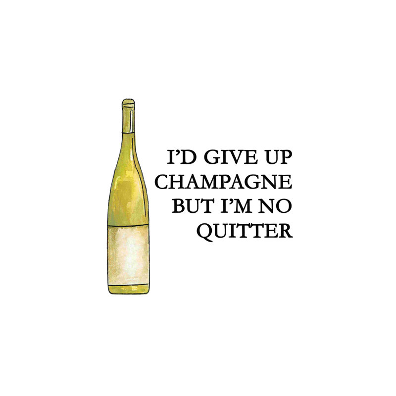 Champagne champagne, H 18 po x l 12 po