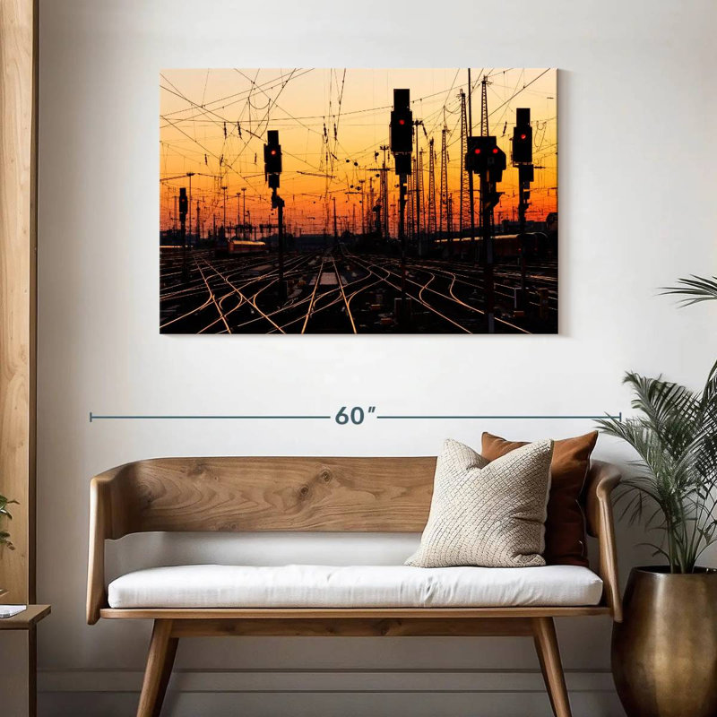 Lilie Train Tracks At Sunset, 30" H x 45" W