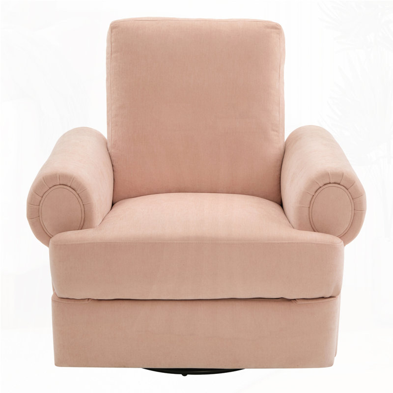 Manual Swivel Rocker Recliner Chair with Adjustable Backrest, Upholstered Lounge Chair for Living Room, Bedroom & Nursery