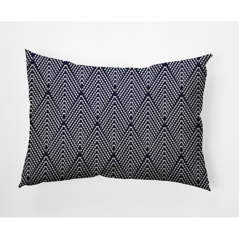 Coussin lombaire intérieur / extérieur Lifeflor, Motifs géométriques, bleu marine