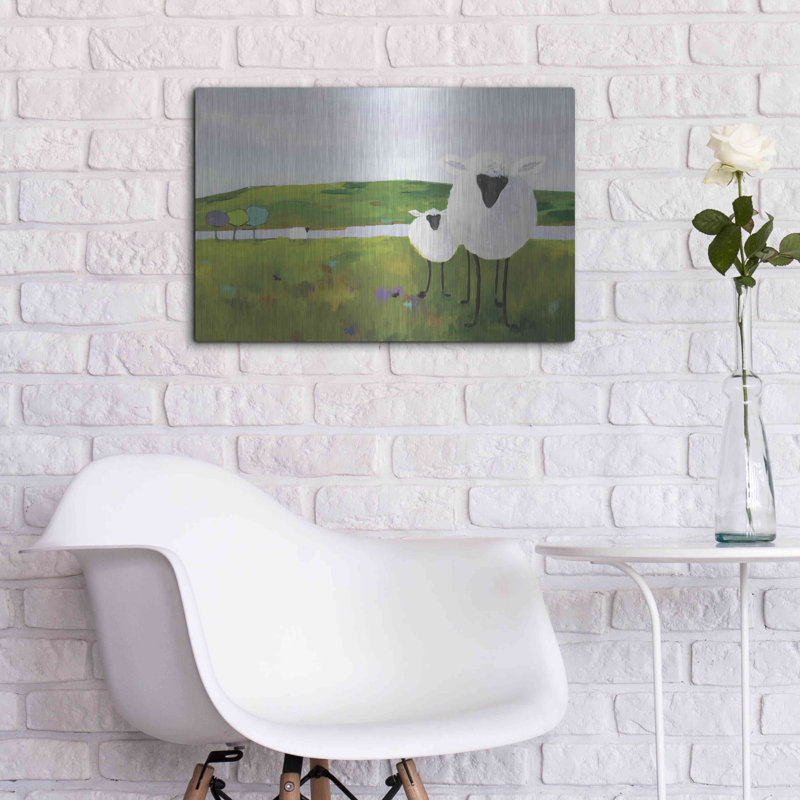 «Sheep In The Meadow» par Phyllis Adams, H 16 po x l 24 po