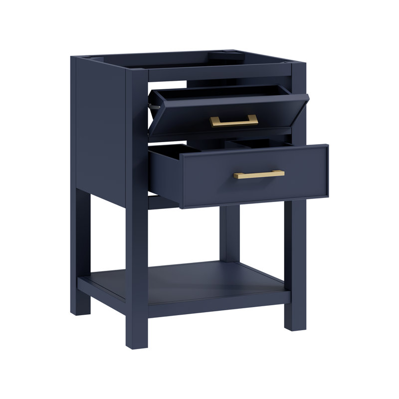 Brooks 25'' W Single Vanity, Navy Blue, Gold