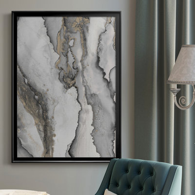 «Abstract Ink Fantasy III», toile encadrée de qualité supérieure - prête à être accrochée