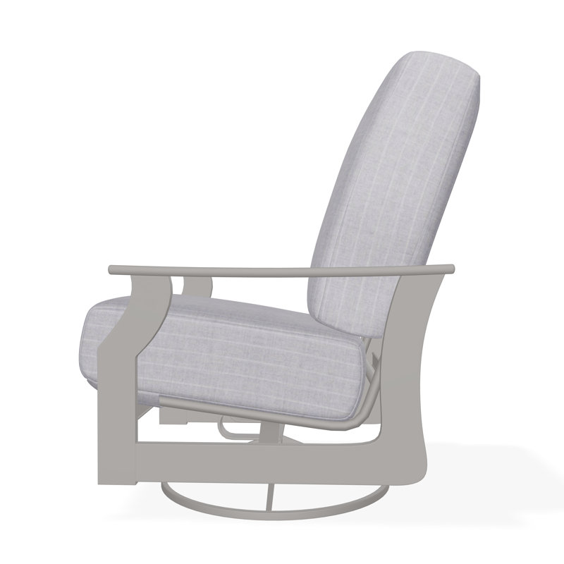 St. Catherine Polymer Outdoor Lounge Chair, Warm Gray, Ticking Fog