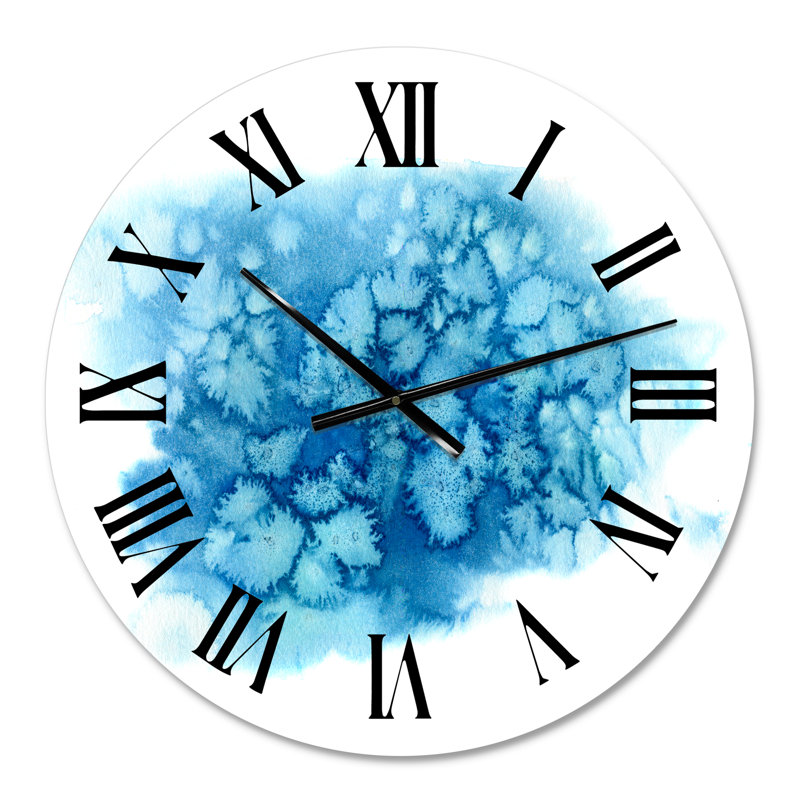 Blue Turquoise Cloud Abstract - Modern wall clock, Small